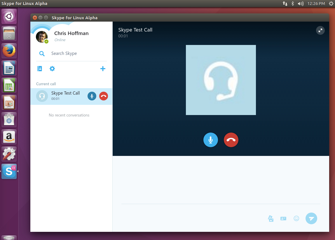 The look of Skype redesign in Linux.